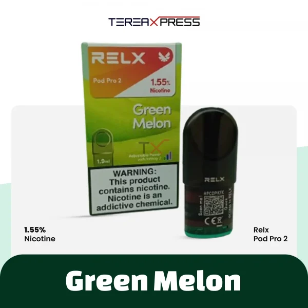 Relx Pod Pro 2 Green Melon 1.55% Now available in Dubai
